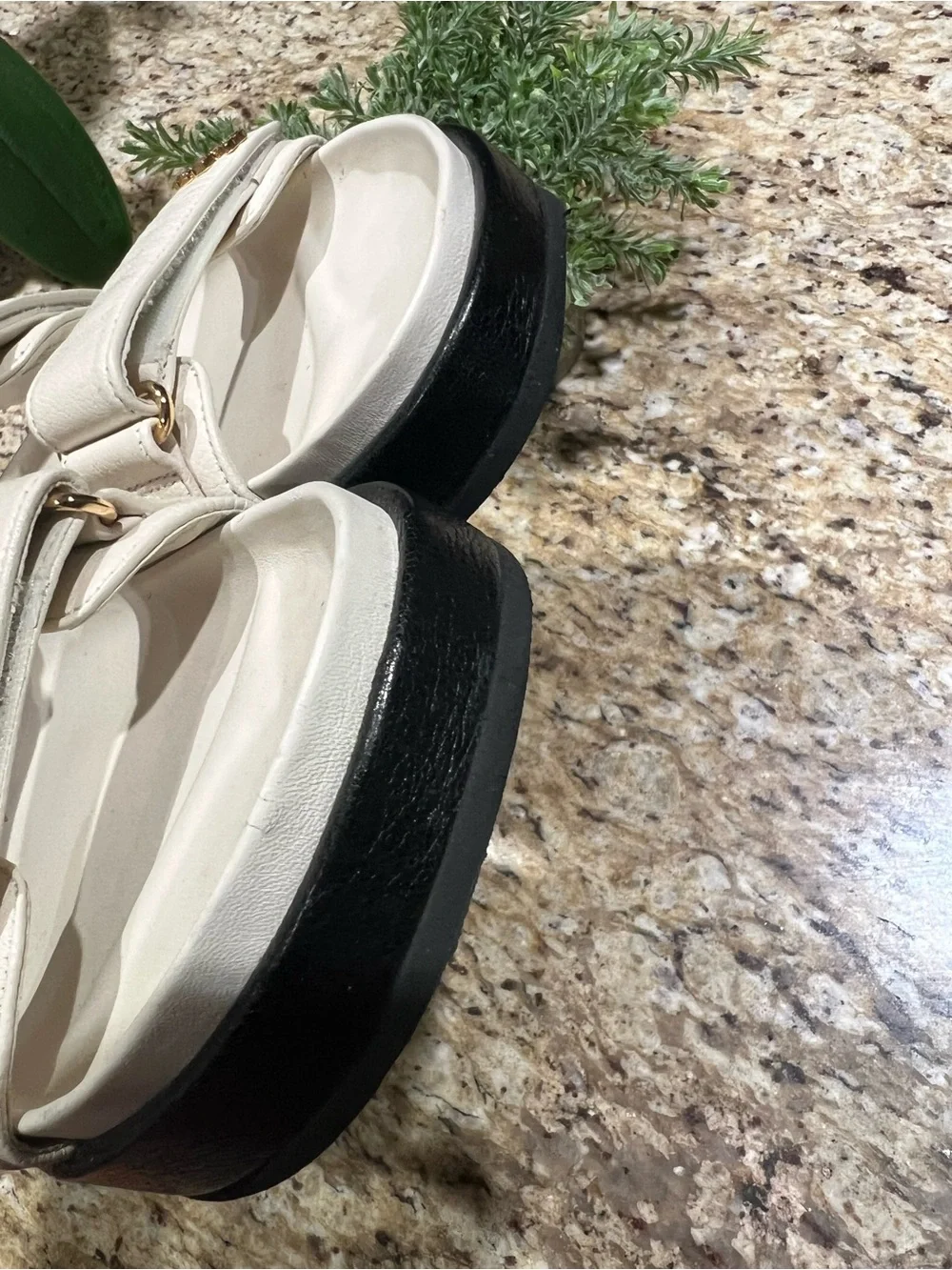 Tory Burch Kira New Ivory Leather Slingback Sandals 8M